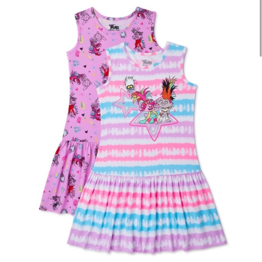 Dreamworks Trolls The softest and cutest set of two dresses 2164 - Picture 4 of 4